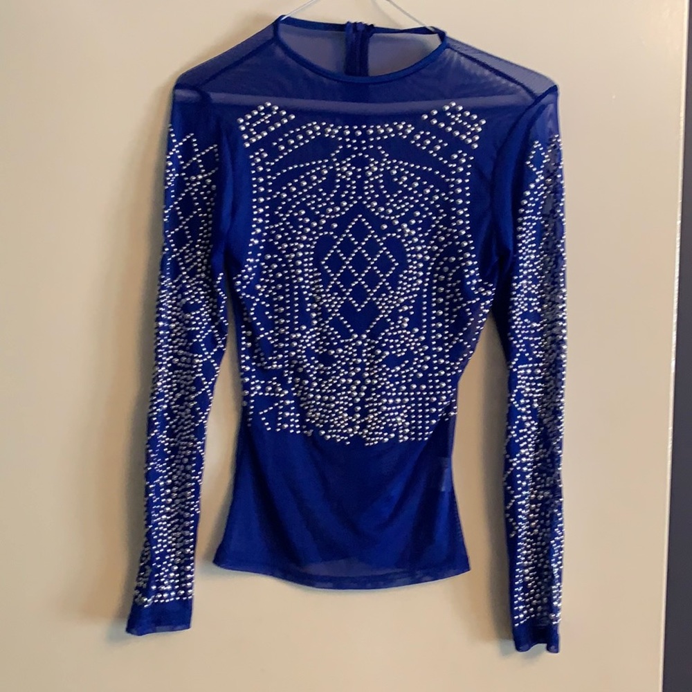 Blue sheer top